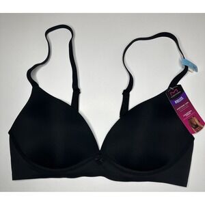 Maidenform Women's One Fab Fit Wireless Padded Demi Bra 36C DM2301 Black